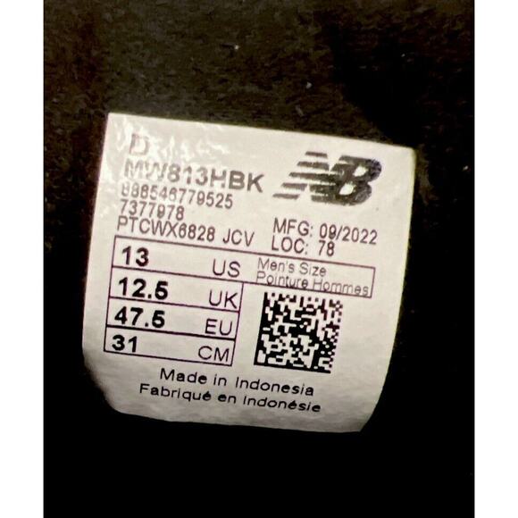 New Balance Shoes Men’s Size 13 Walking 813 Sneakers MW813HBK – Black - Picture 5 of 5